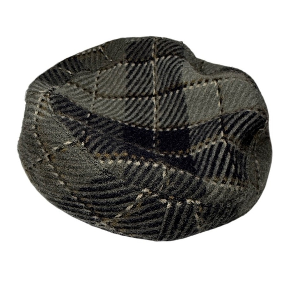 Relativity Cadet Newsboy Cap Plaid Wool Blend One Size Fits Most Button Detail - Picture 4 of 8